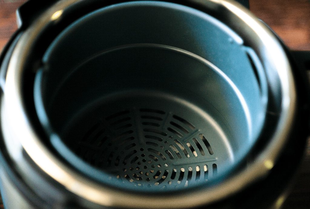 Air Fryer Basket insert in the Instant Pot Duo Crisp.
