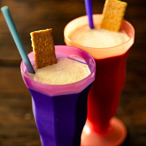S'mores Malted Milkshakes close up.